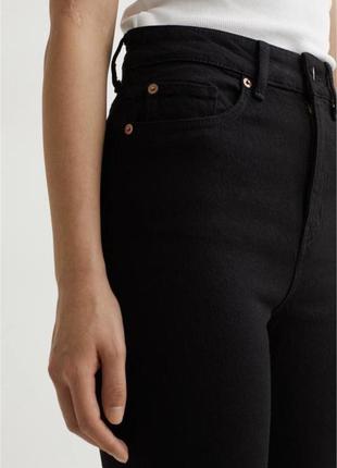 Джинсы прямого кроя черные высокая посадка новые h&m