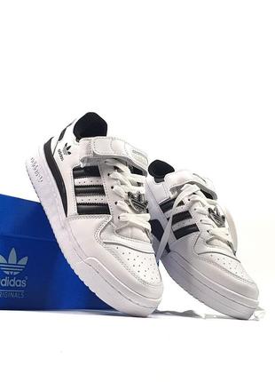 Кросівки  adidas forum low •white black logo•