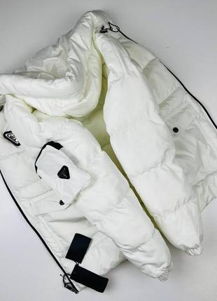 Мужской пуховик прада белый / брендовые куртки prada3 фото