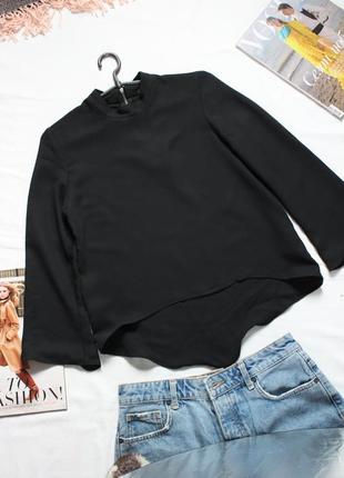 Черная минималистичная блуза зара 34 хс размер zara4 фото