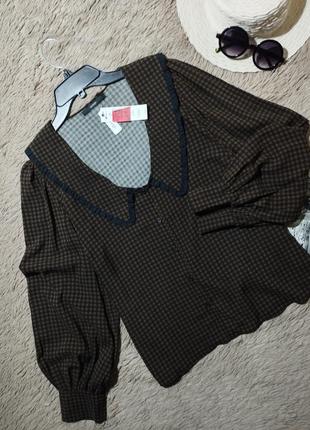 Красивая рубашка с воротником и объемными рукавами/блузка/блуза1 фото