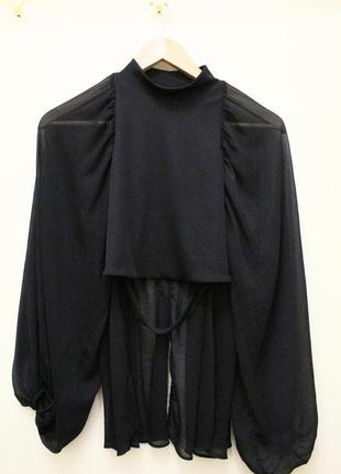 Кофта блузка с прозрачной спинкой и рукавами