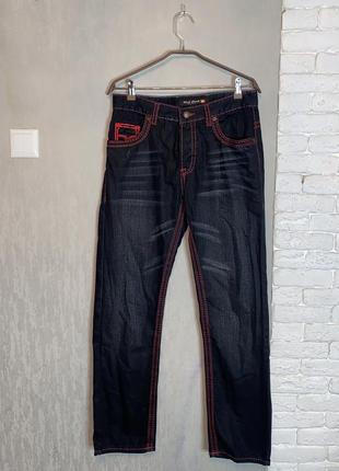 Черные джинсы с красной строчкой creek jeans 32r