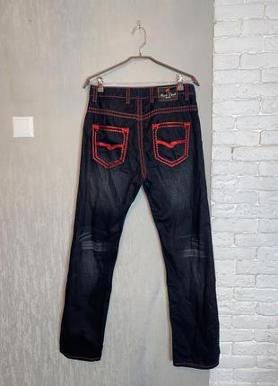 Черные джинсы с красной строчкой creek jeans 32r2 фото