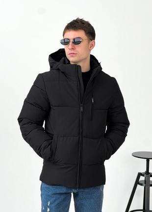 Чоловіча куртка пуховик чорна / повсякденні курточки на осінь - зиму