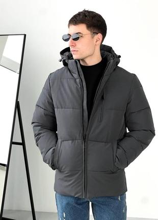 Чоловіча куртка пуховик сіра / повсякденні зимові курточки для чоловіків2 фото