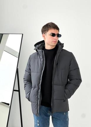 Чоловіча куртка пуховик сіра / повсякденні зимові курточки для чоловіків4 фото