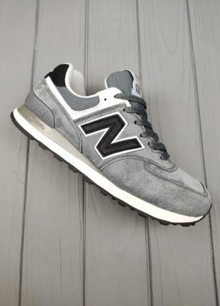 New balance 574 suede gray white black