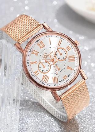 Дуже гарний комплект аксесуарів 💥😍😍 годинник geneva gold rose⌚ і браслет2 фото