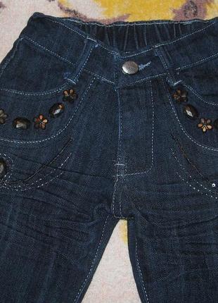 Темно-сині джинсові брюки для дівчинки 1-2 роки3 фото
