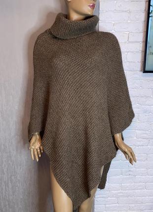 Напівшерстяне пончо накидка cocogio, one size