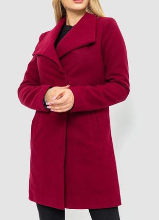 Пальто женское, цвет бордовый2 фото