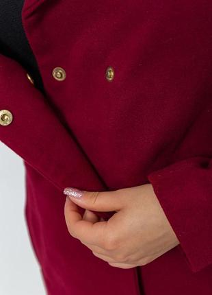 Пальто женское, цвет бордовый5 фото