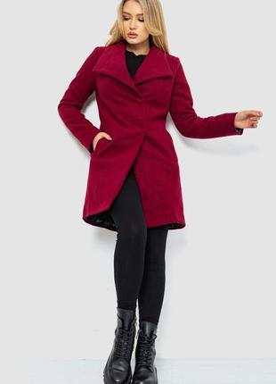 Пальто женское, цвет бордовый4 фото