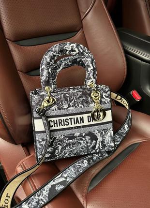 Жіноча сумка christian dior medium lady d-lite bag black/tiger5 фото