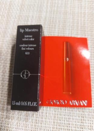 Жидкая матовая помада armani beauty lip maestro liquid matte lipstick в оттенке 400, 1.5ml2 фото