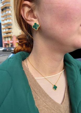 Брендовый комплект в стиле van cleef (vca,ван клиф, клевер) ♥️1 фото