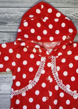 Велюровий комбінезончик з рюшами, теплий чоловічок з мереживом, ромпер в горошок