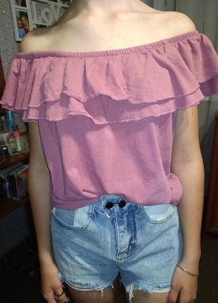 Скидочка 🌷шикарная блуза рюши на плечи - m l2 фото