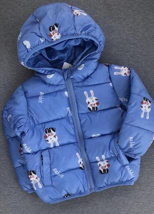 Куртка з капюшоном "rabbit", плащівка, синтепон тм "bolina baby" 98 см