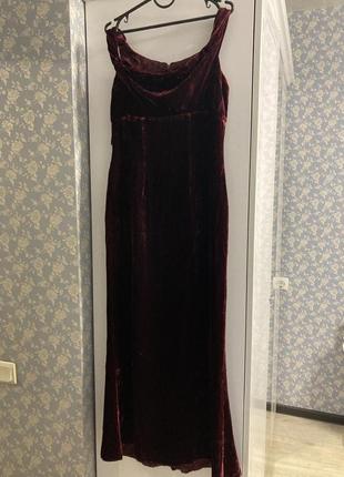 Платье марсала бордо винтаж 12 размер бархат2 фото