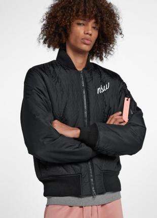 Куртка, бомбер nike nsw synthetic fill bomber jacket men's s small black / pink1 фото