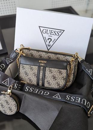 Сумка guess lux модель 3 в 1 теплий сірий