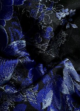Чёрно-синий корсет с вышивкой и рукавами, на грудь 90-95 см (размер 70e 70f 75c 75d 80a 80b)3 фото