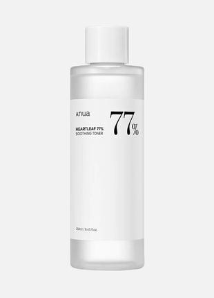Заспокійливий тонер з екстрактом хауттюйнії anua - heartleaf 77% soothing toner - 250ml