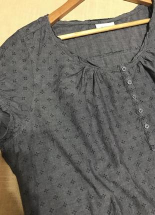 Хлопковая блуза с коротким рукавом3 фото