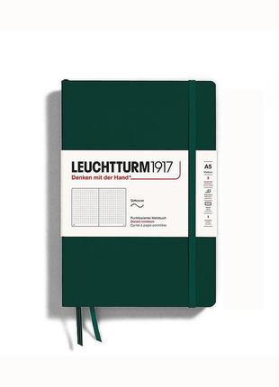 Блокнот leuchtturm1917, средний, мягкая обложка, forest green, точка (367269)