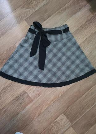 Юбка полусолнце в клетку