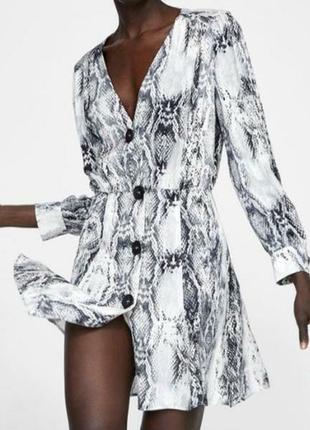 Платье zara змеинный принт