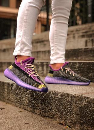 Кроссовки женские, мужские adidas yeezy boost 350, фиолетовые (адидас изи буст, адидасы)7 фото