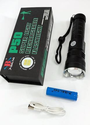 Фонарик ручной тактический bailong bl-p03-p50, водонепроницаемый фонарик, ручной фонарик led10 фото