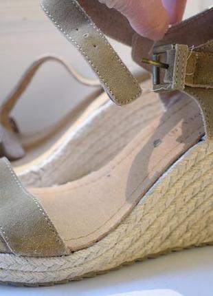 Замшеві босоніжки, туфлі еспадрільї туфлі на танкетці джут італія р. 40 26,1 см