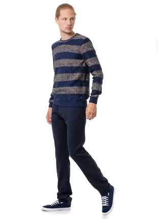 Брендовые брюки-чиносы темно-синега цвета 50 размера