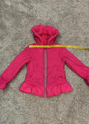 Курточка-шубка демисезонная, двусторонняя для девочек.7 фото