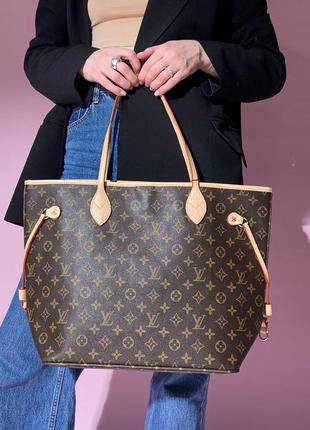 Сумка louis vuitton neverfull brown pink