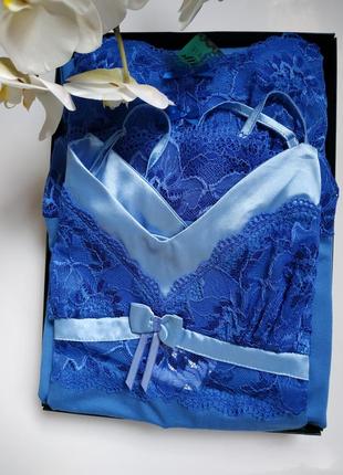 Комплект віскозний для сну з 4-х предметів fler 7 васильковий l