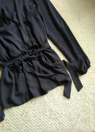 Красивая блуза , глубокого темно серого цвета , новая , имитацина запаха , на запах1 фото