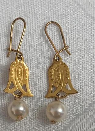 Серьги   ссср под жемчуг.