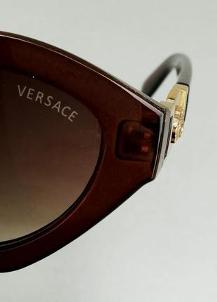 Versace очки женские солнцезащитные коричневые с градиентом8 фото