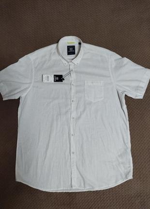 Мужская белая рубашка с коротким рукавом lerros, xl1 фото