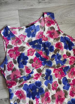 Шикарне плаття міді максі сарафан літнє принт квіти нарядне батал3 фото