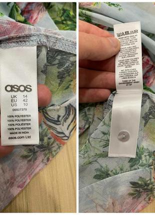 Блуза asos с цветочно-тигровым принтом.8 фото