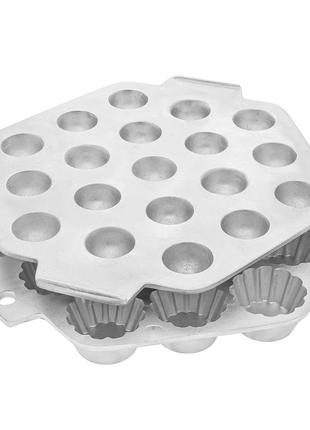 Форма большая с крышкой тарталетница для выпечки кексов, корзинок, тарталеток и пончиков (19 корзинок)7 фото
