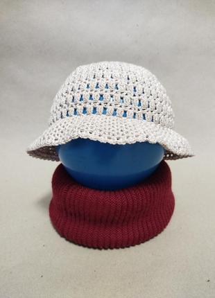 Детская шляпа панама для девочек, ручная работа, вязка крючком.
