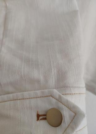 Куртка белая джинсовая, светлая, котоновая, l8 фото