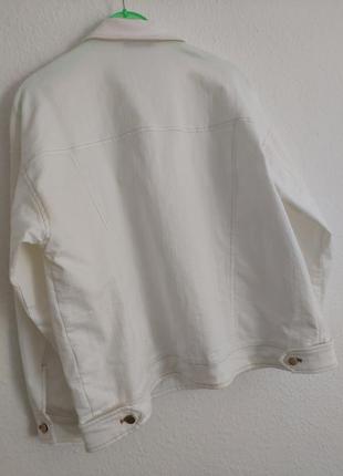 Куртка белая джинсовая, светлая, котоновая, l5 фото